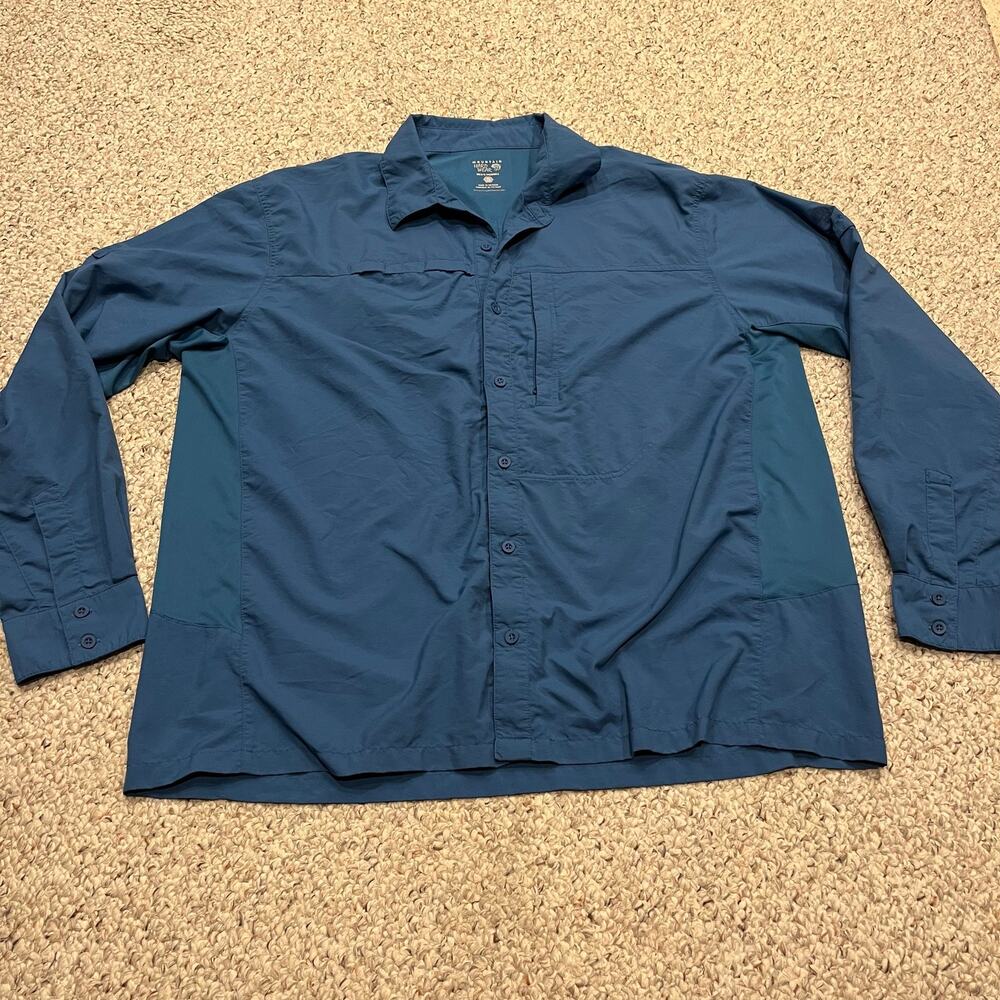 Mountain Hardwear Canyon Long Sleeve Button Down Shirt XL Blue Gorpcore Outdoor
